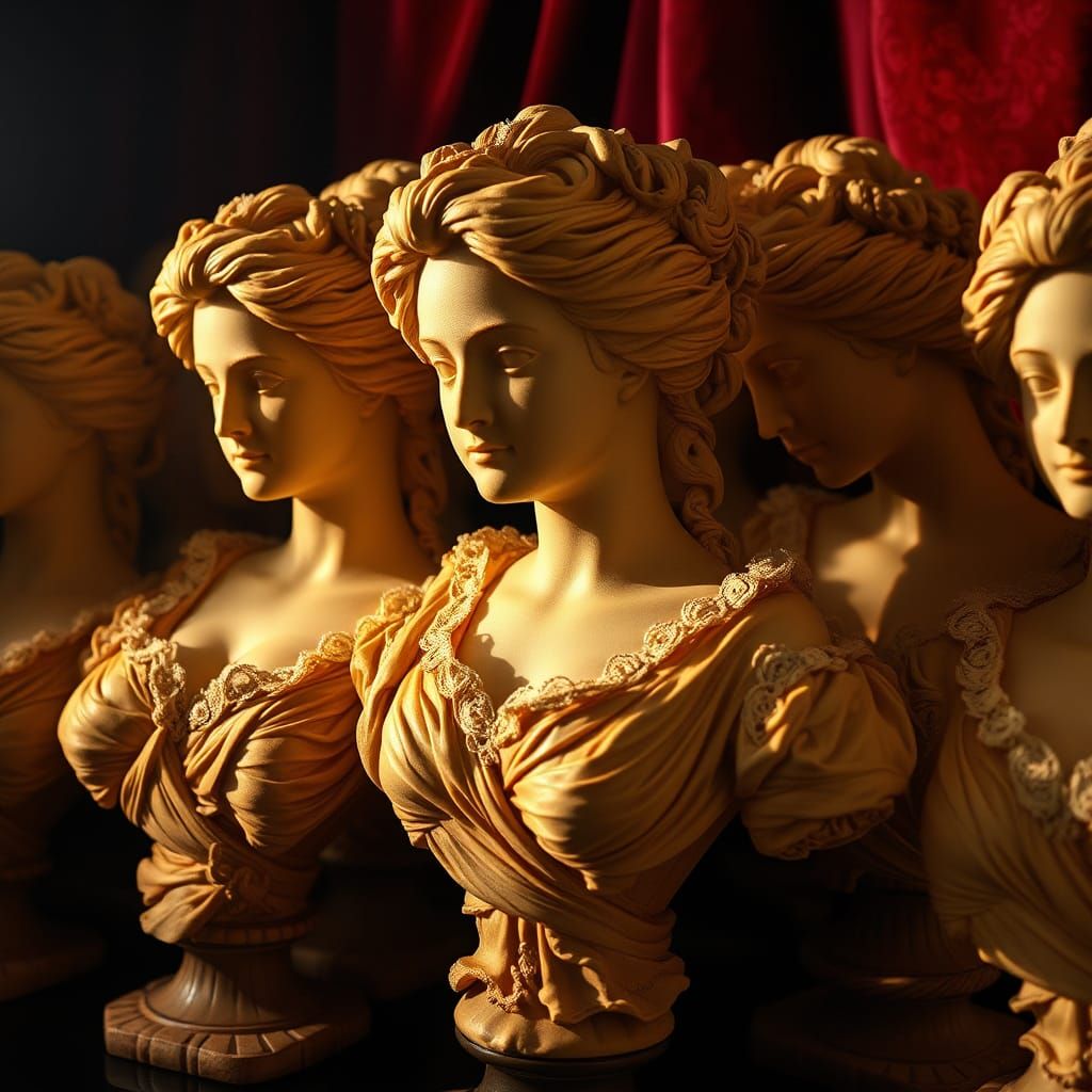 Ornate 18th Century Figurehead Busts in Baroque Style