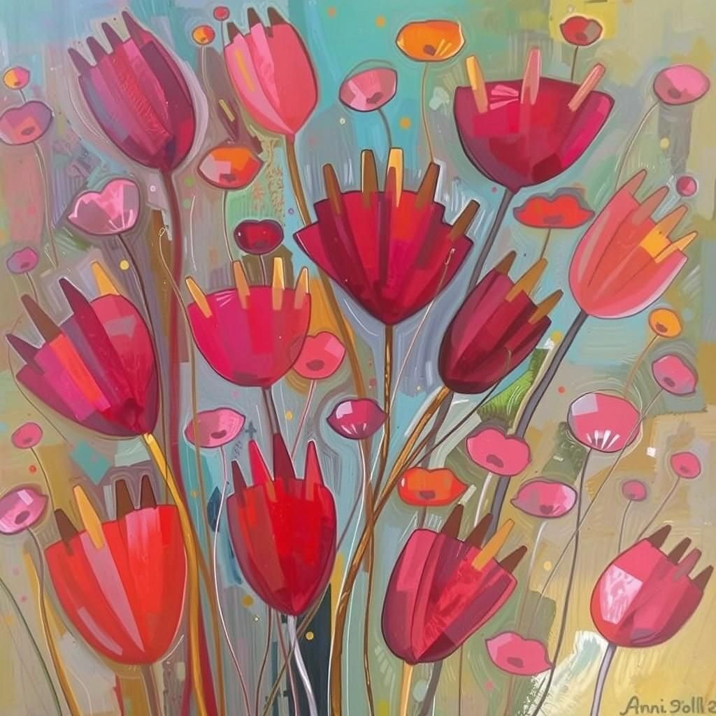 Vibrant Wildflowers Bloom in a Field of Color