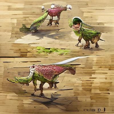 Medieval Dinosaur Villager Character Concept Art
