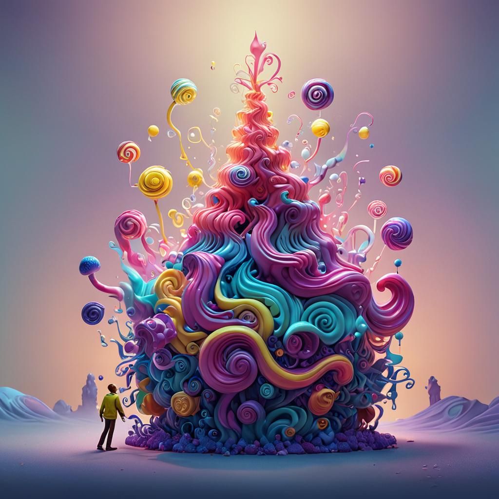 Lemon Candyman in Mystical Realm: Pixar-Inspired 3D Art