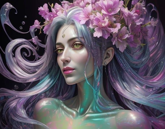 Grotesque Creature in Surreal Mist: El Greco & O'Keeffe Styl...