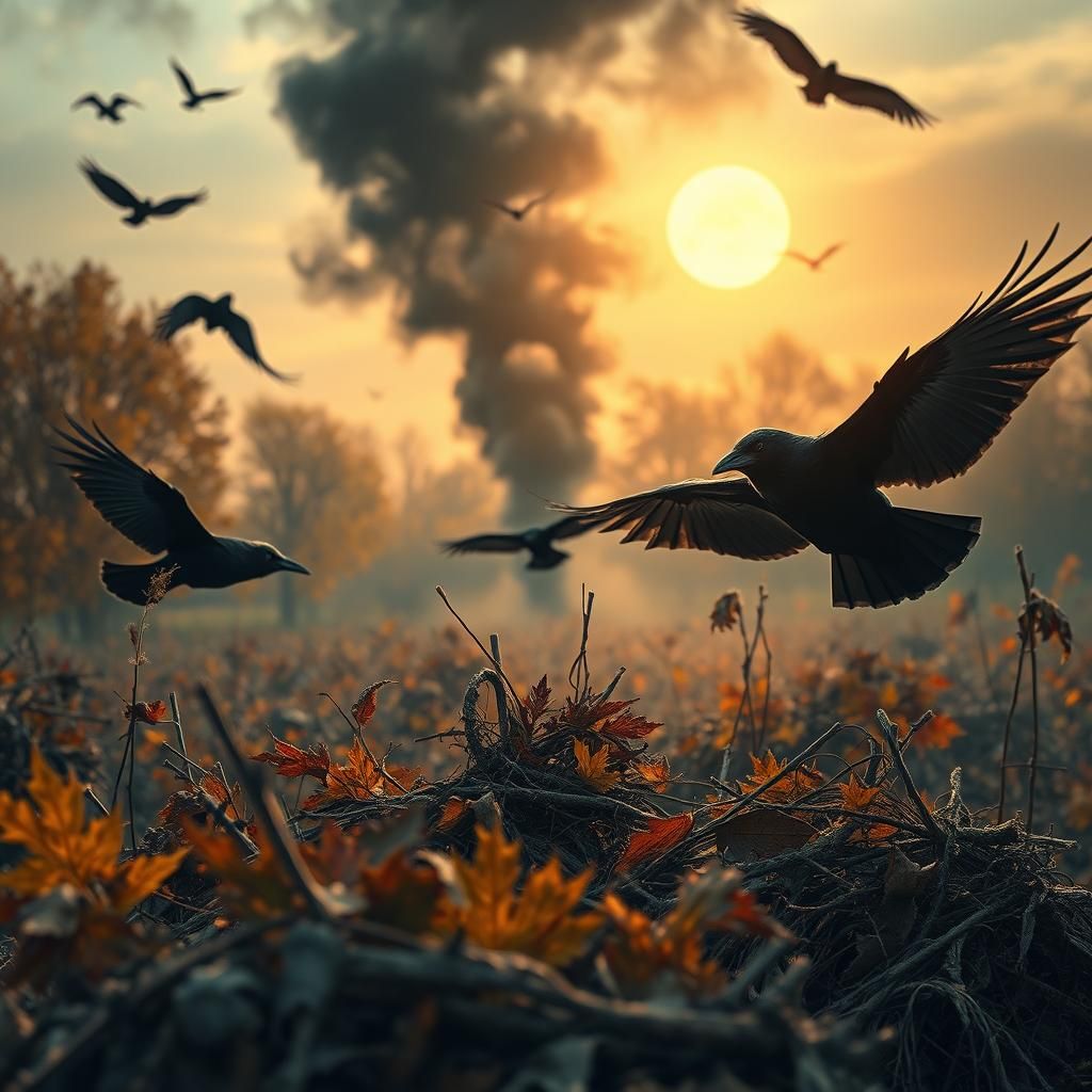 Autumn Harvest: Vivid, Detailed, and Atmospheric Scene