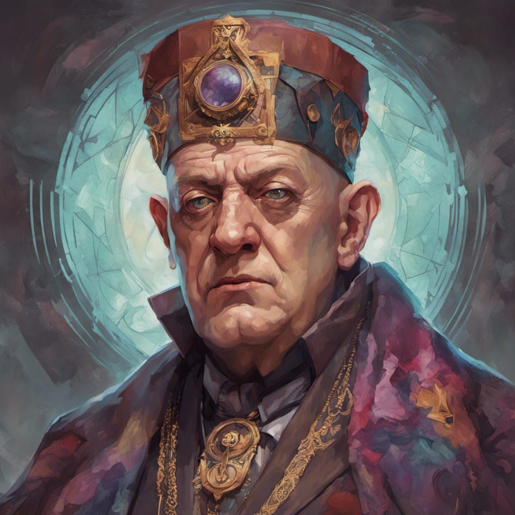 Aleister Crowley Portrait in Art Nouveau Style