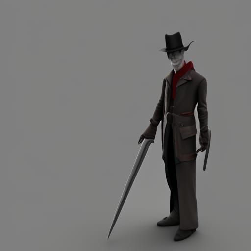 Vampire Hunter Concept Art in 3D Digital Style