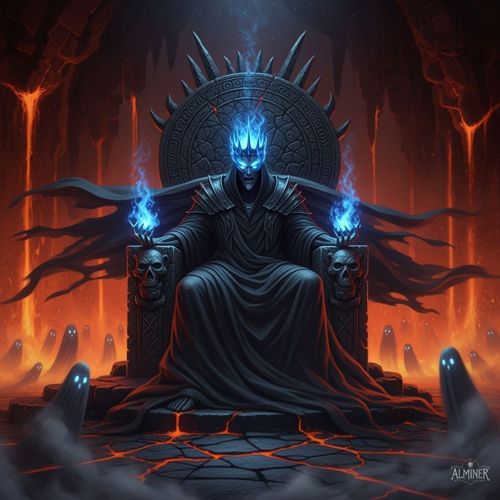 Hades Enthroned in Molten Cavern: Gothic Baroque Style