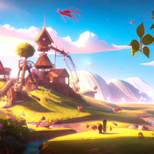 Idyllic Farm Landscape on a Sunny Day