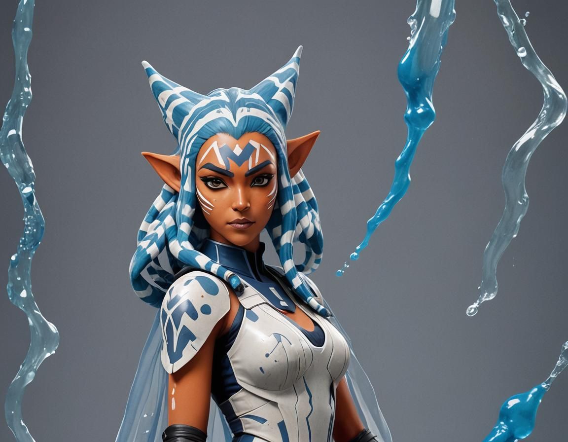 Ahsoka as a Blue Slime Girl: Ethereal Fantasy