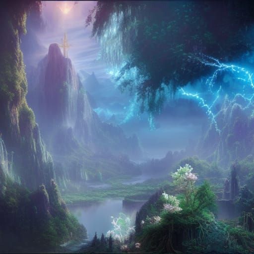 Dream Realm in Epic Digital Matte Painting Style