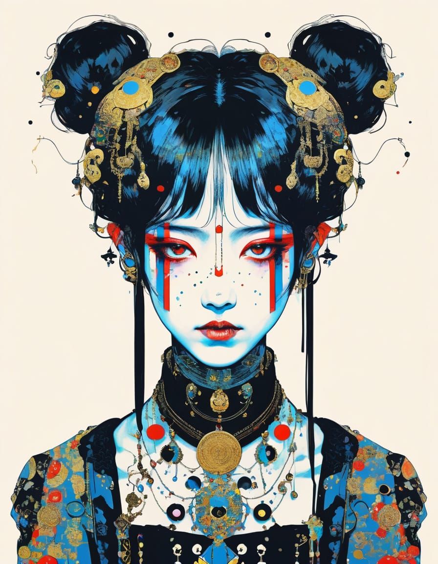 Haberdasherypunk Meets Klimt and Amano in Digital Art