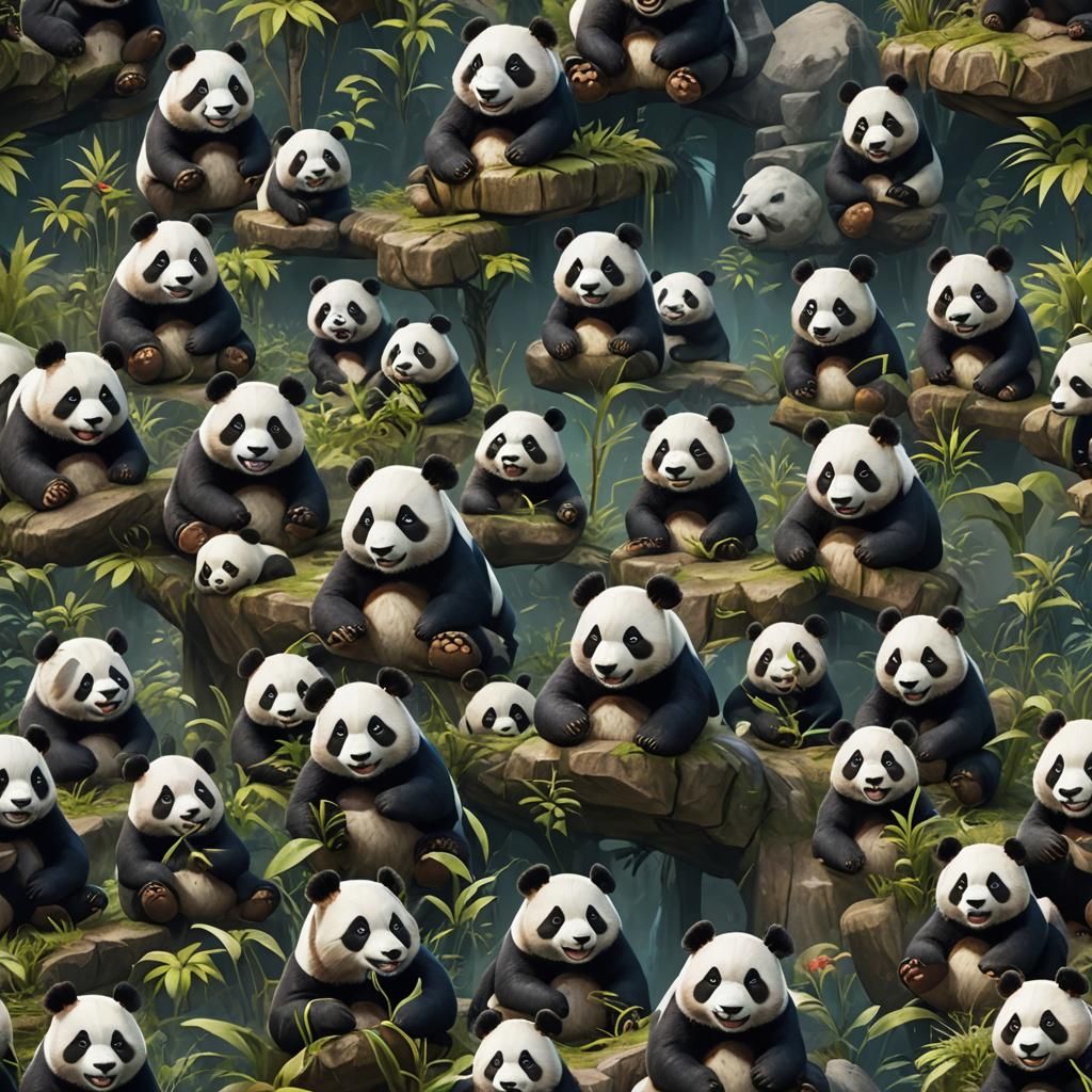 Funny Panda in Detailed Matte Painting