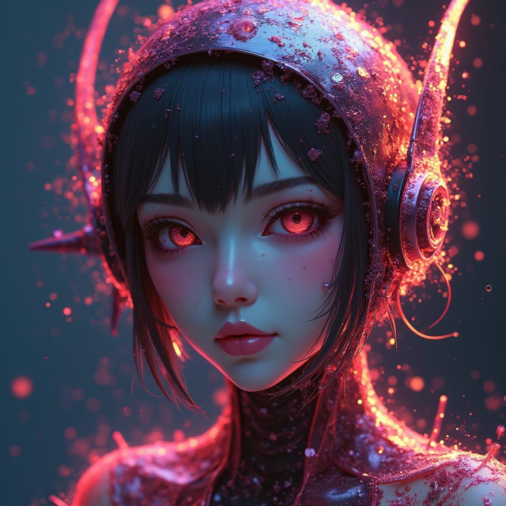 Glitch Portrait in Digital Art Style