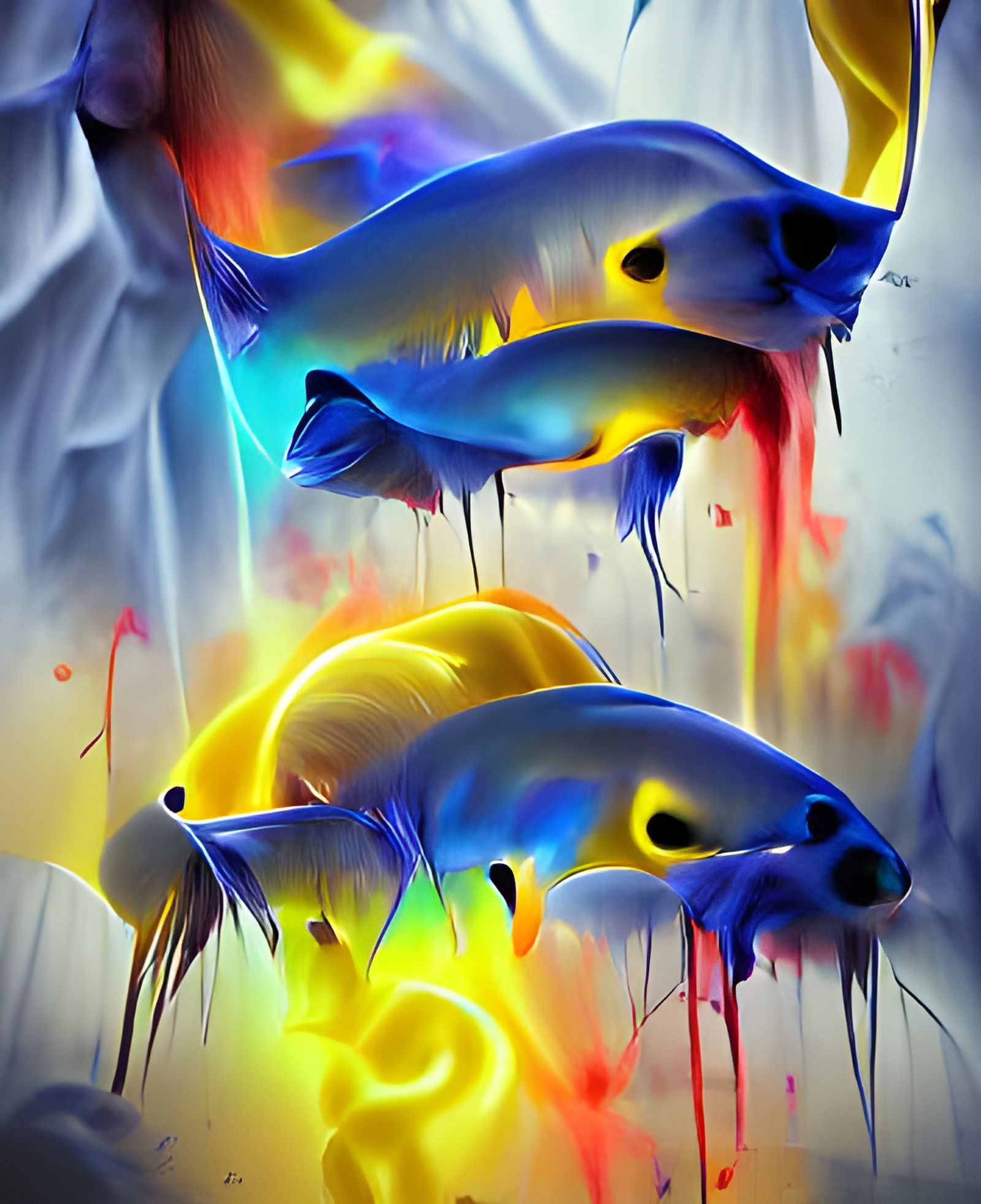 Colorful Fishes in Surreal Underwater Scene