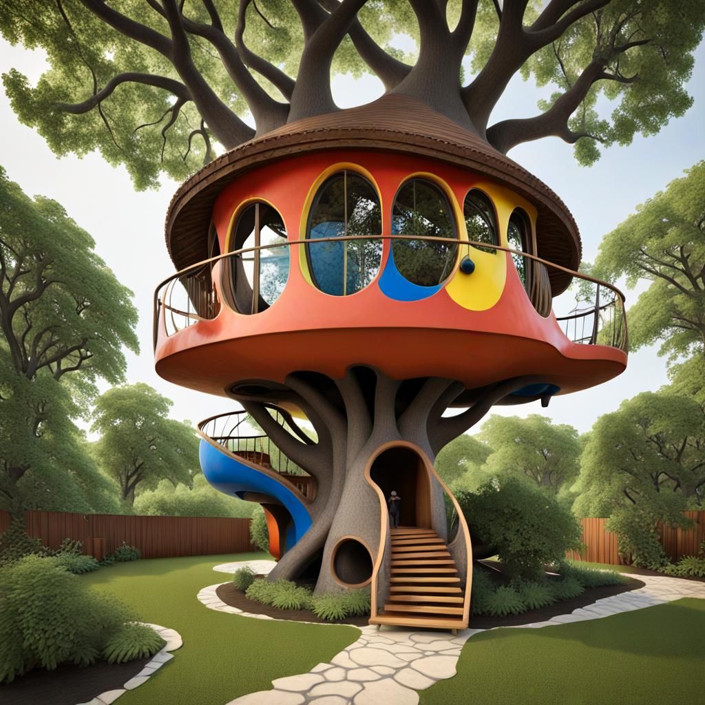 Playground in the trees, ludo park design by Niki de Saint P...