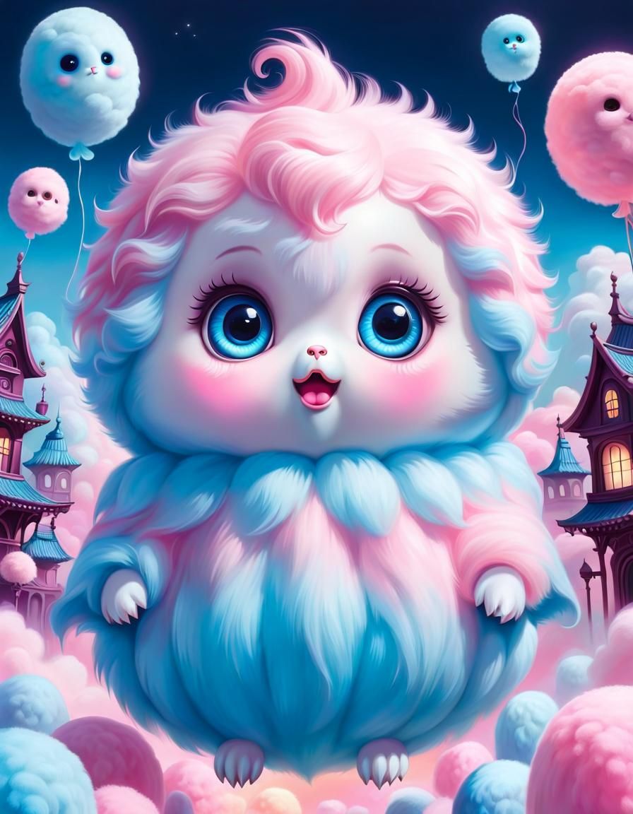 Kawaii Ghost in Pastel Cotton Candy Colors
