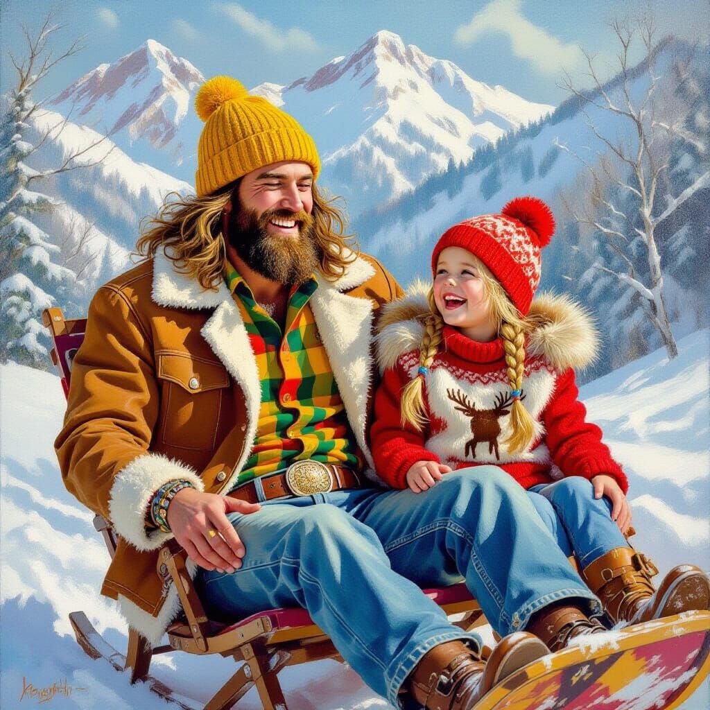 Father of the Snow. The Sled Ride