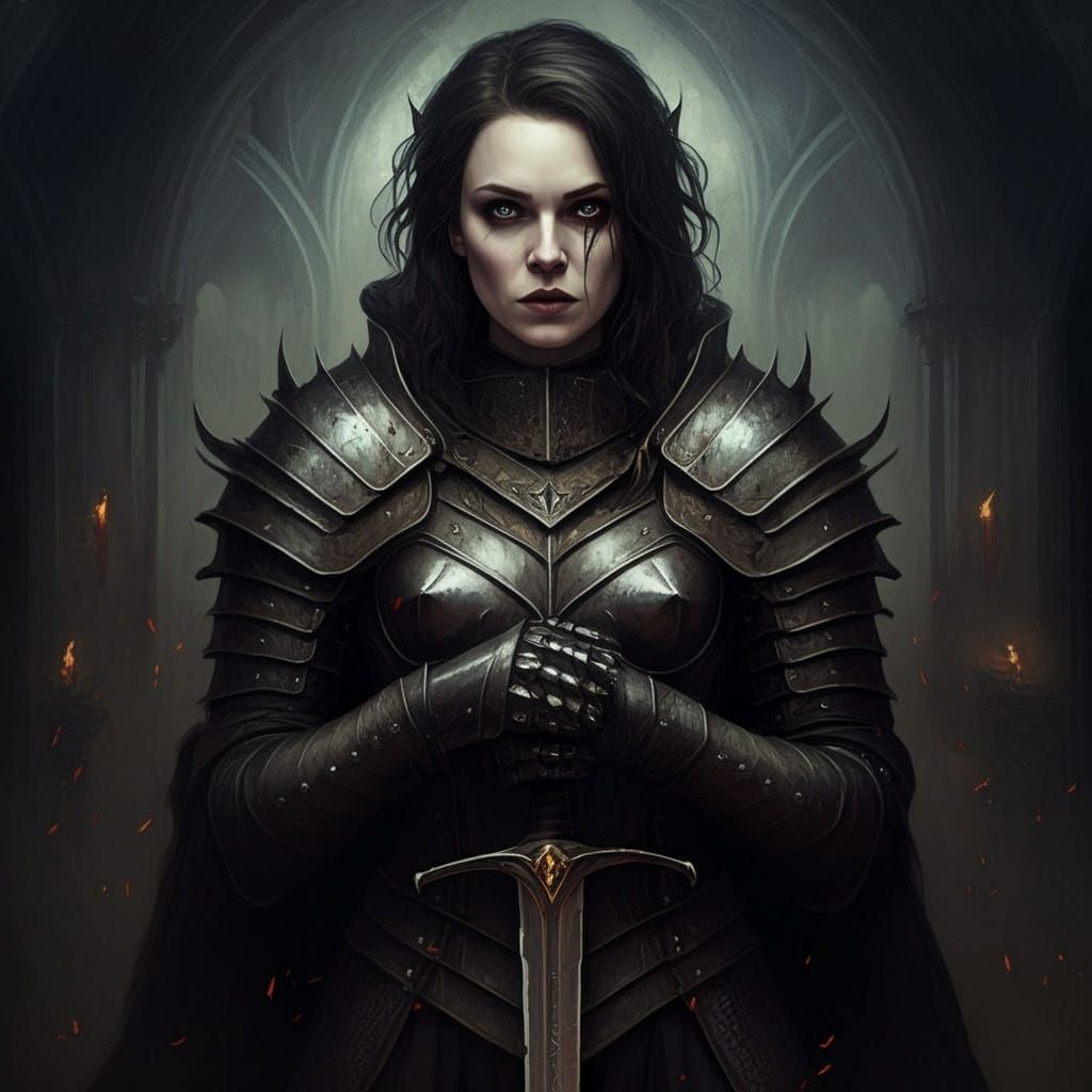 Grimdark Fantasy Scene in Dark Medieval Style