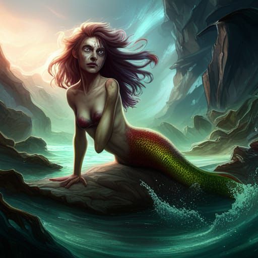 Zombie Mermaid Concept Art in Deep Color