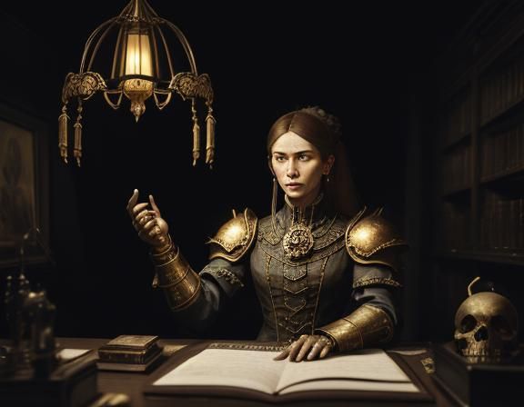 Victorian Anatomist in Dimly Lit Laboratory