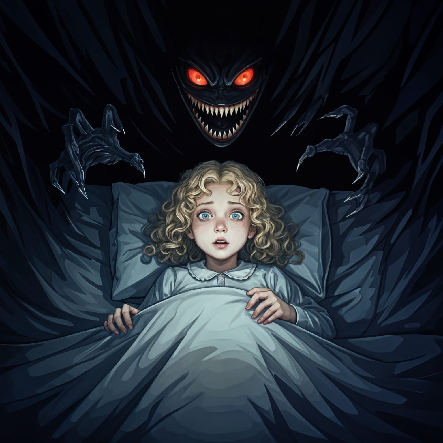 Girl in Terror as Dark Figure Infiltrates Her Room