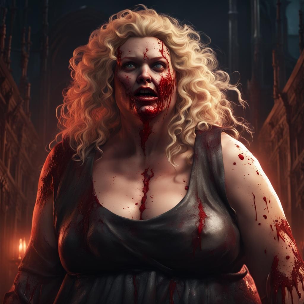 Horror Night: Detailed Matte Painting of Woman