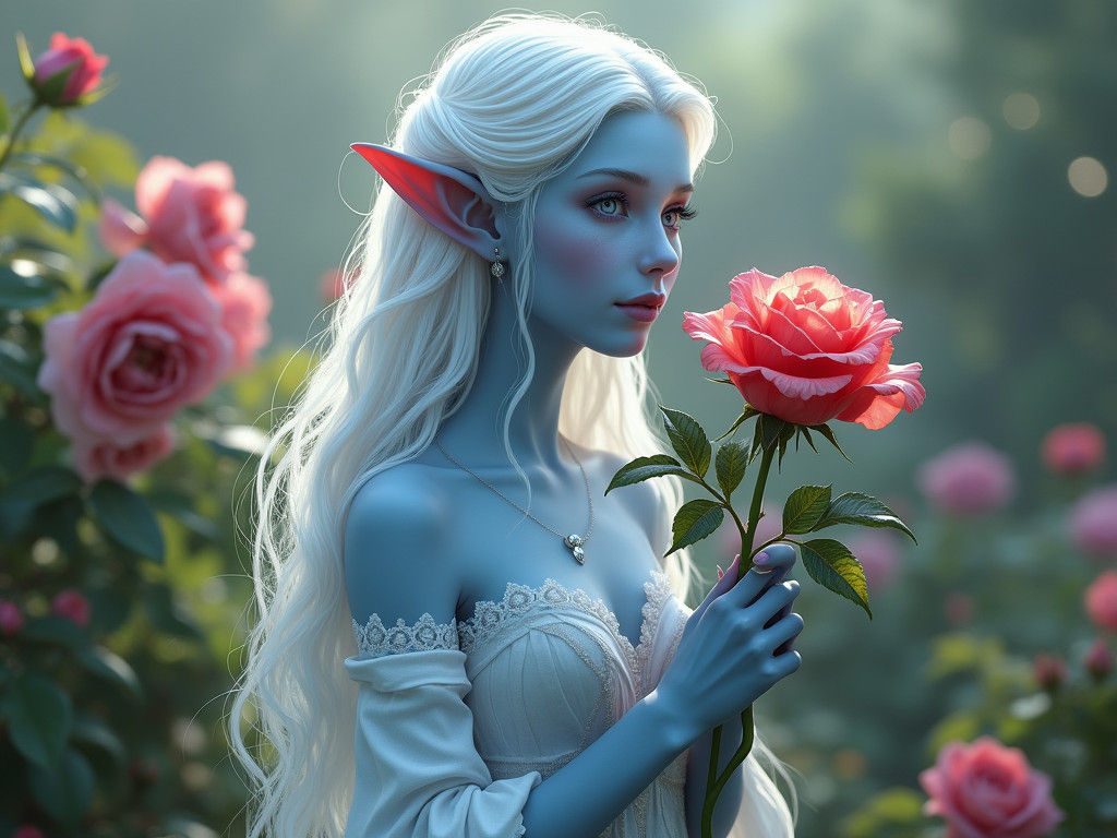 Dark Elf with Rose