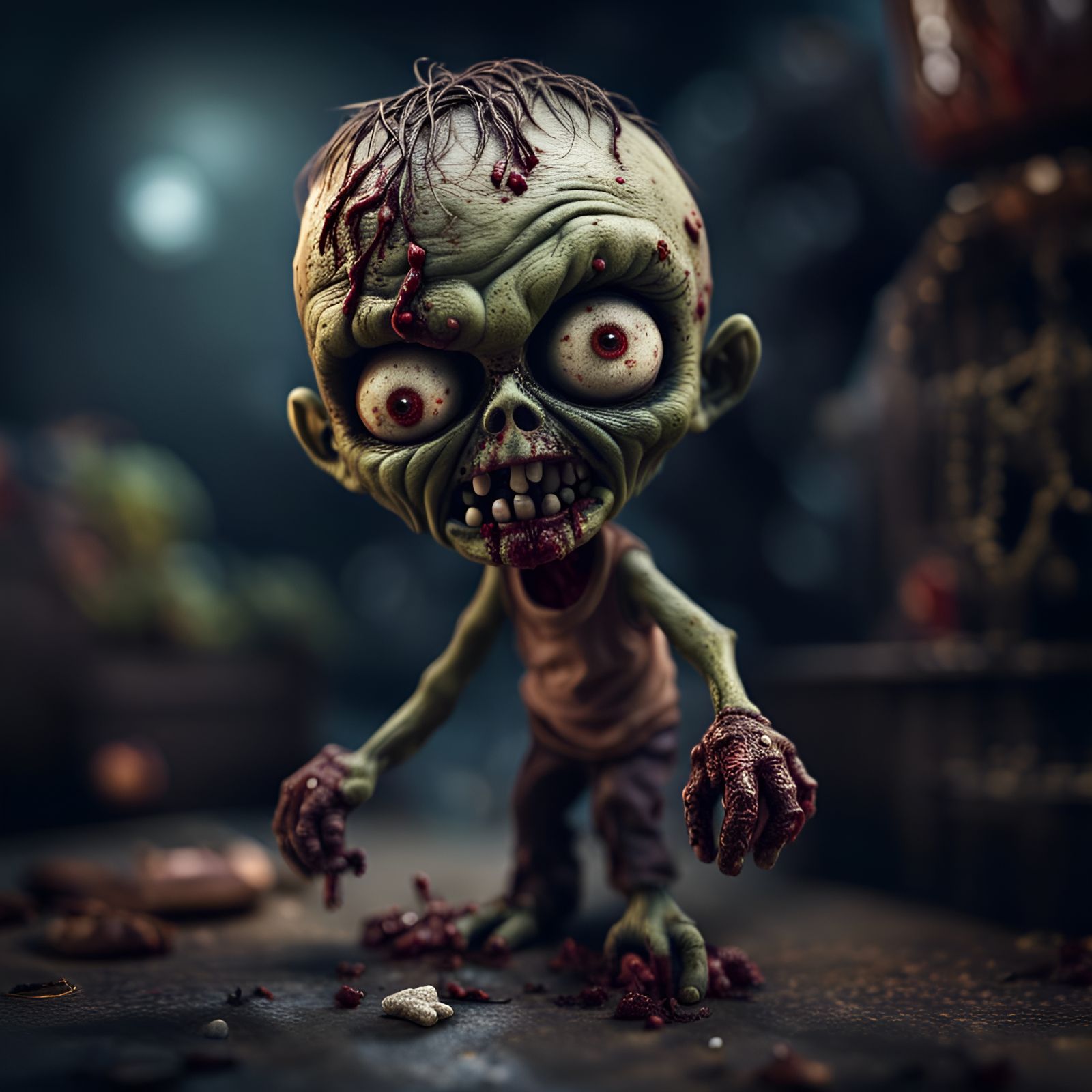 Hyperrealistic Image of a Cute Zombie