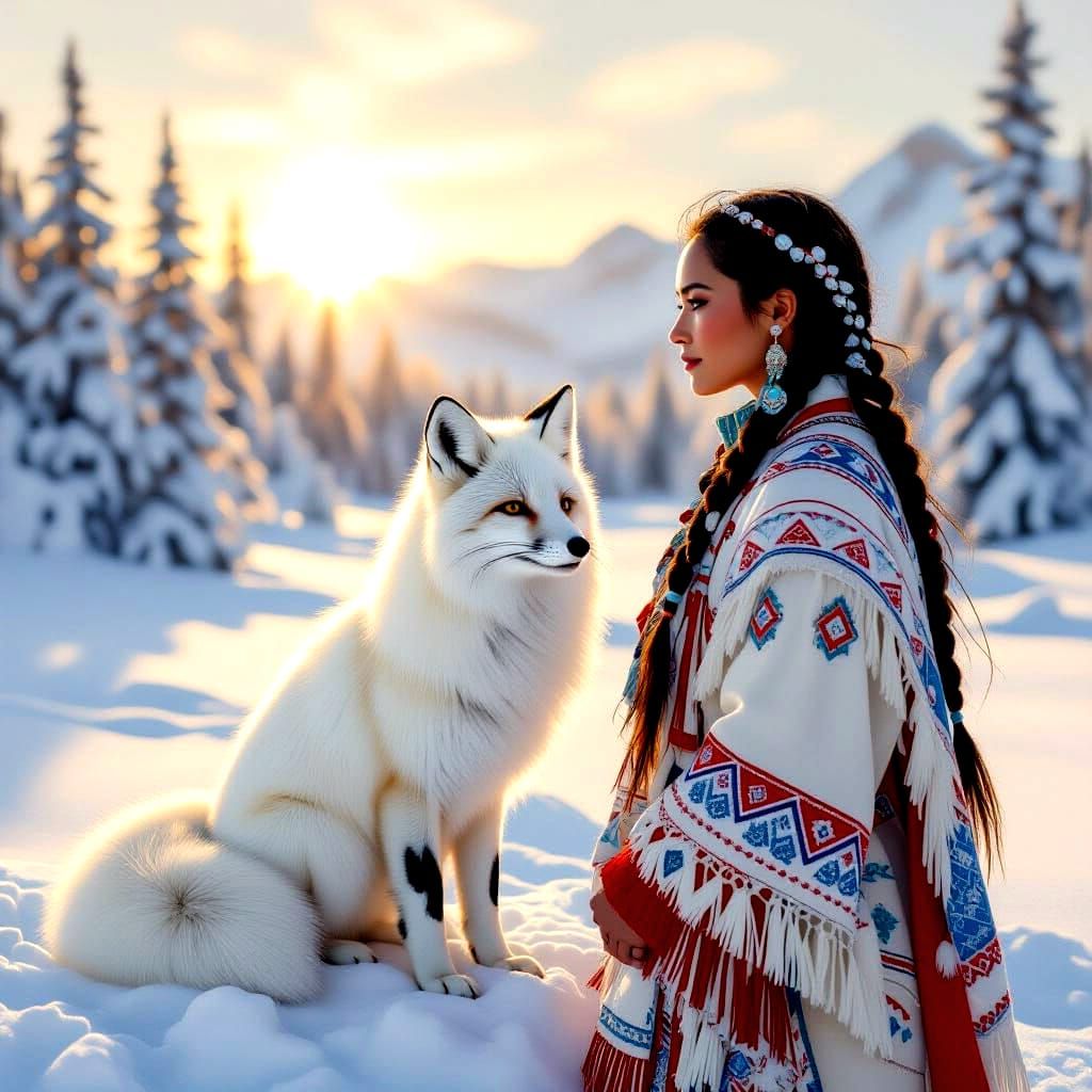 Native wife artic White fox