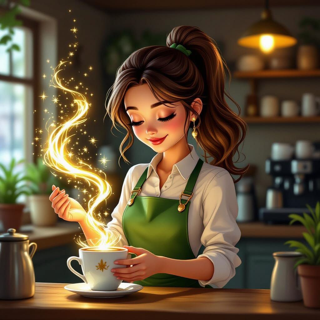 Magical Coffee Creation by Witch Barista