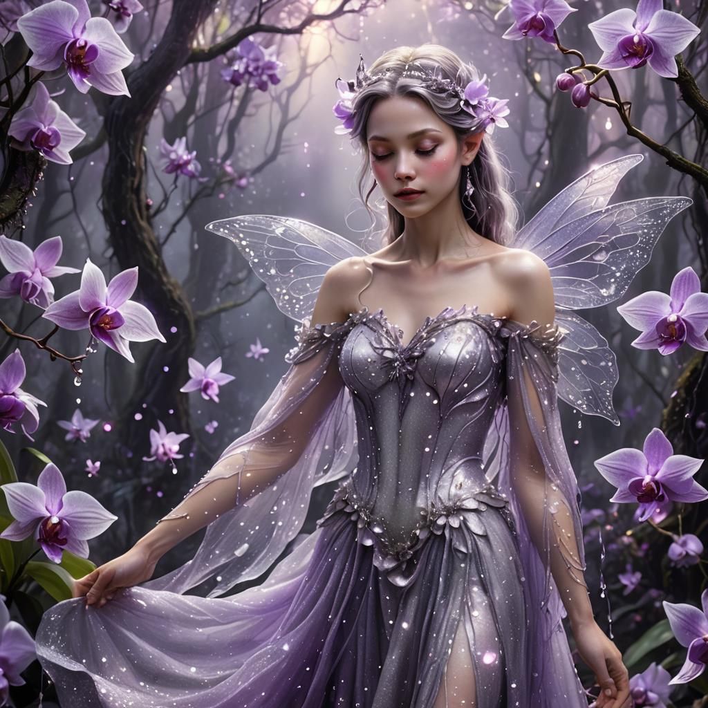 Enchanted Fairy in Misty Orchid Forest