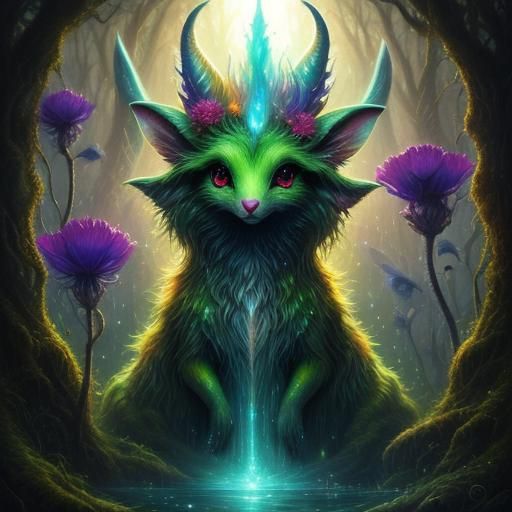 Creepy Cute Fairy Creature in Whimsical Style