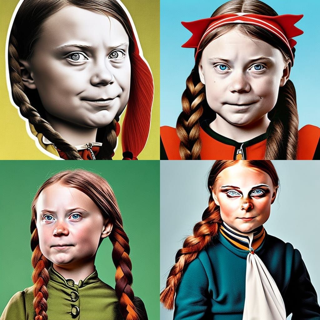 Greta Thunberg as Pippi Longstocking Portrait