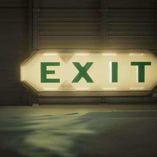 Dramatic Exit Sign in Digital Matte Painting