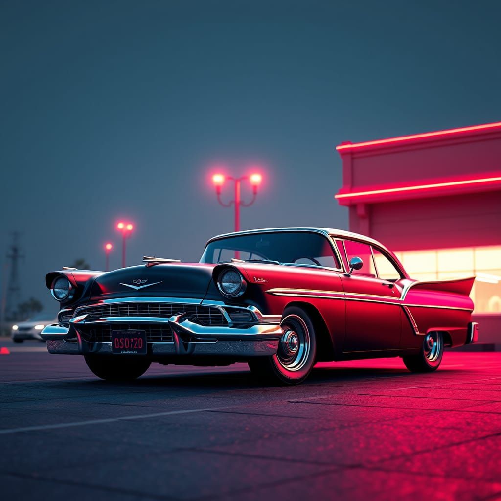 Cyberpunk Concept Art of a 55 Crown Victoria