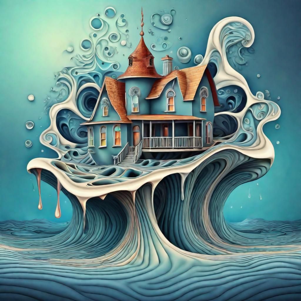 Surreal Home in Abstract Melting Style