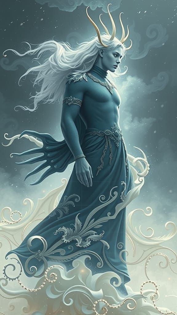 Ethereal God in Art Nouveau Regalia