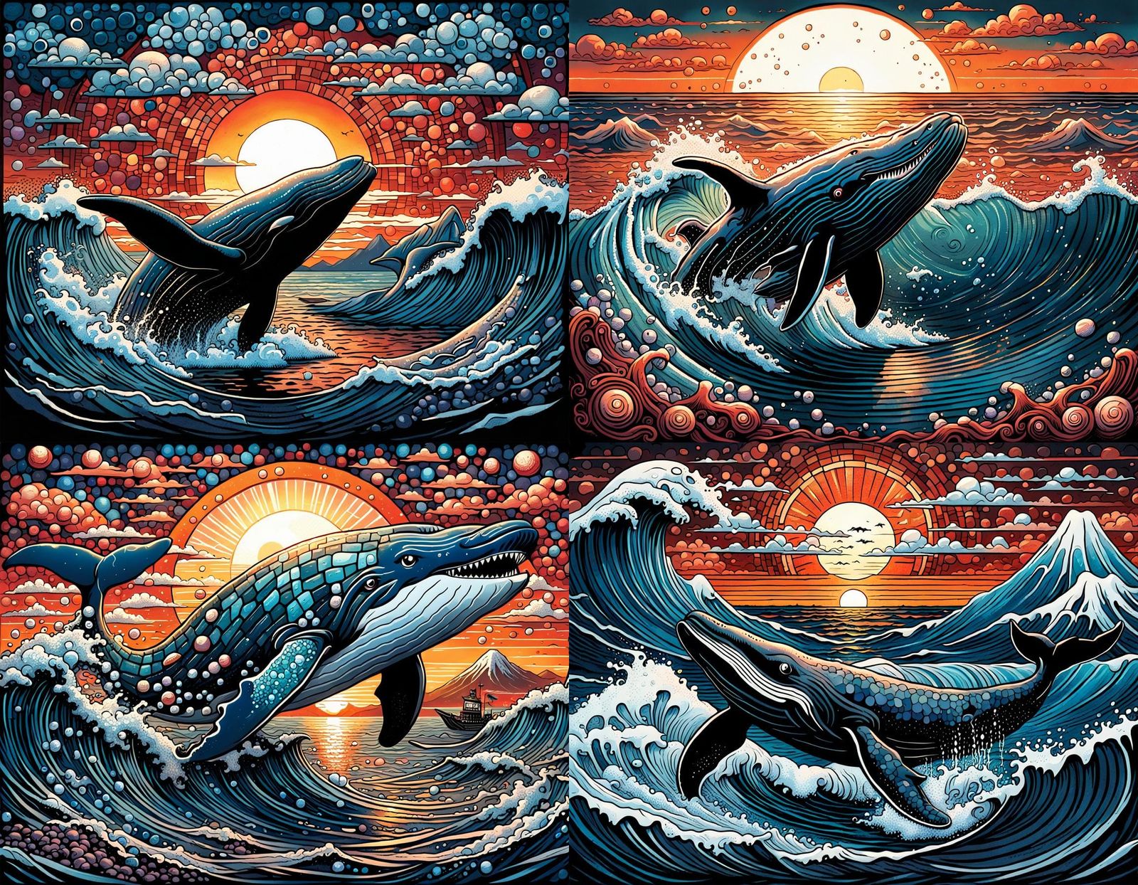 Strange Eyeball Whale Homunculus as Mosaic Art