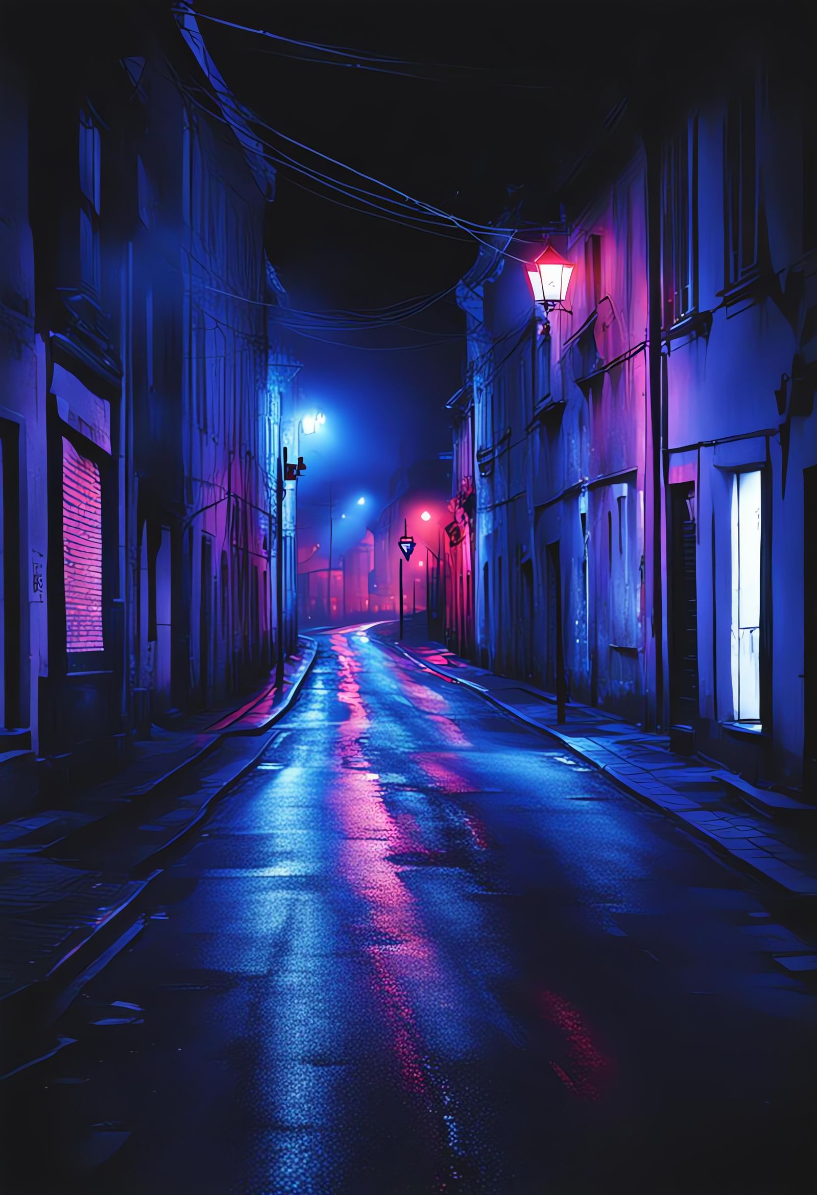 AI Generated Dark Street
