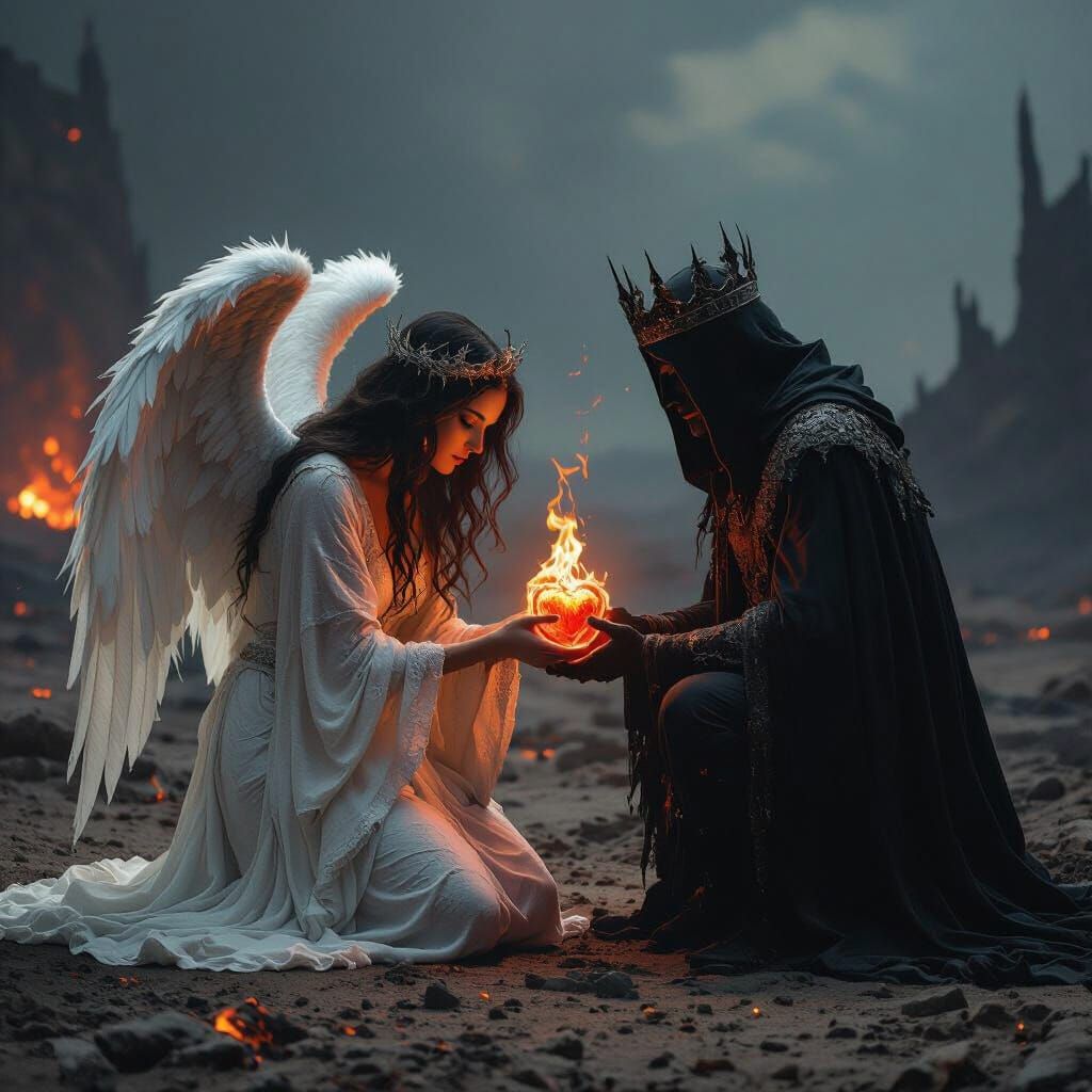 Angel Offers Heart to Shadow King