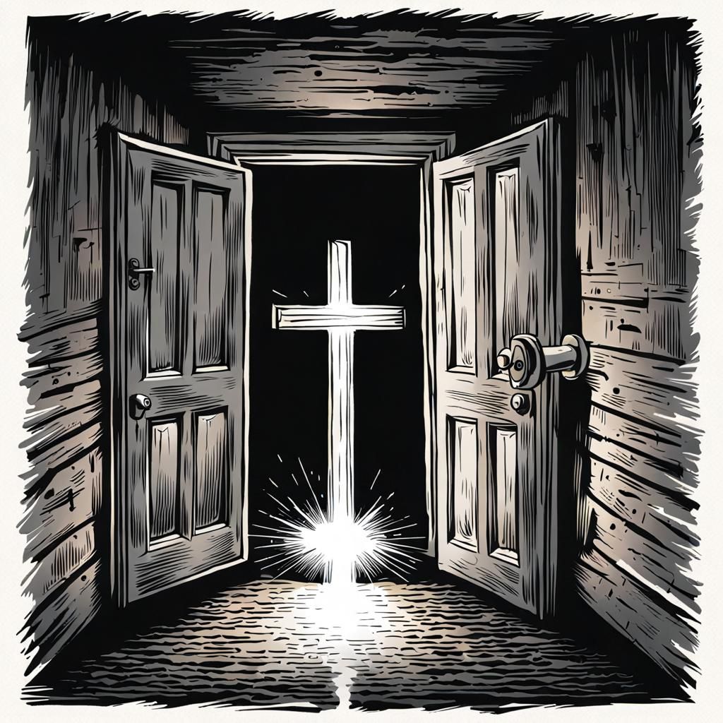 Radiant Cross with Open Door