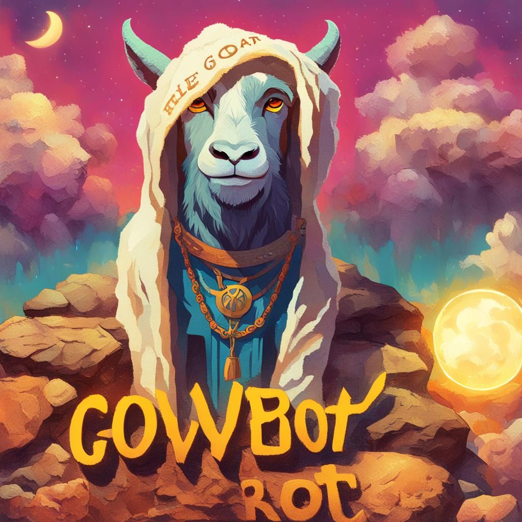 Pixar-Inspired Goat with Halo Concept Art