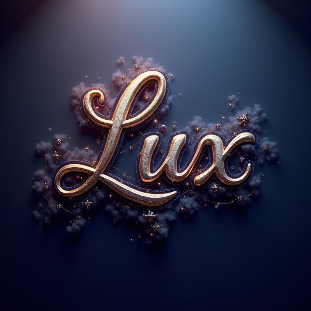 Sleek 3D "Lux" Logo with Metallic Font