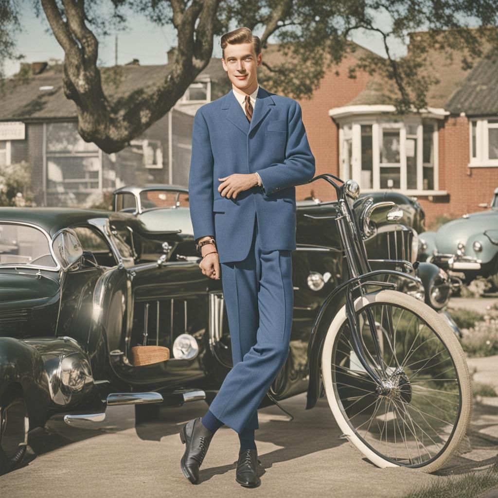 Young Man in 1950s Style