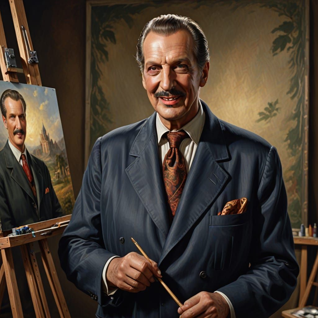 Photorealistic Portrait of a Painter at Easel