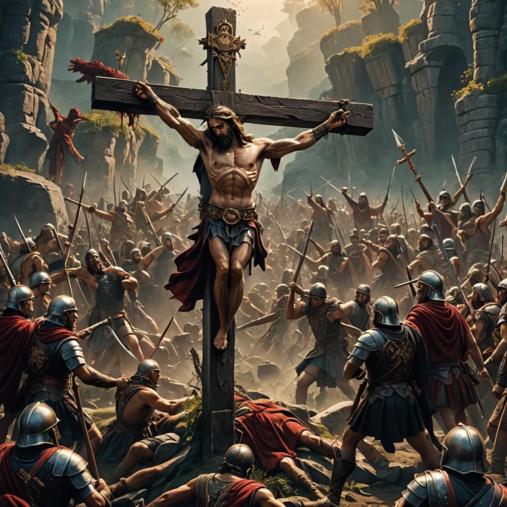 Jesus Christ Crucifixion: Detailed Matte Painting