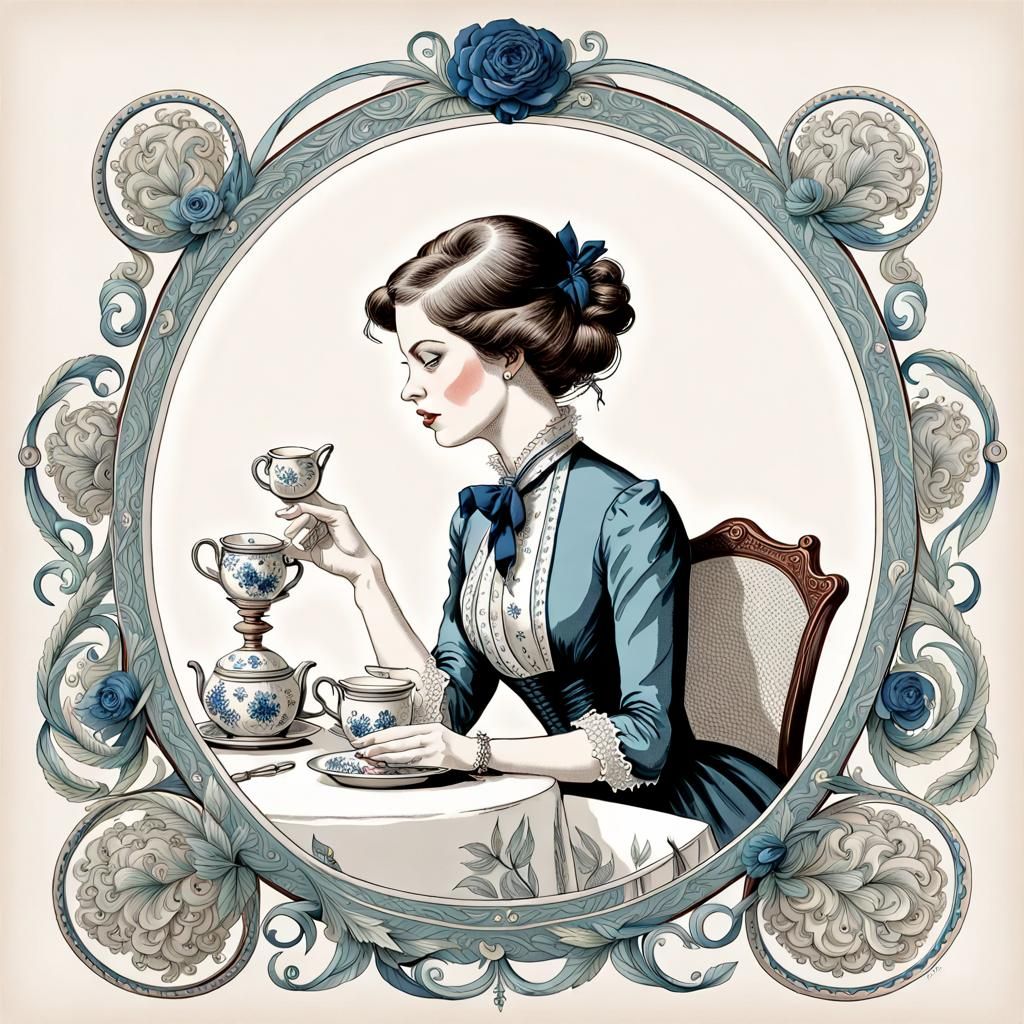 Intricate Illustration Inspired by Emily Post Etiquette