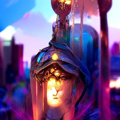 Enlightened City Portrait in Hyperdetailed Digital Art Style