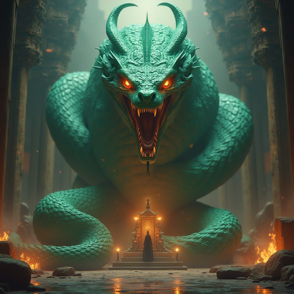 Dark Fantasy Emperor's Throne Guardian in Majestic Glory