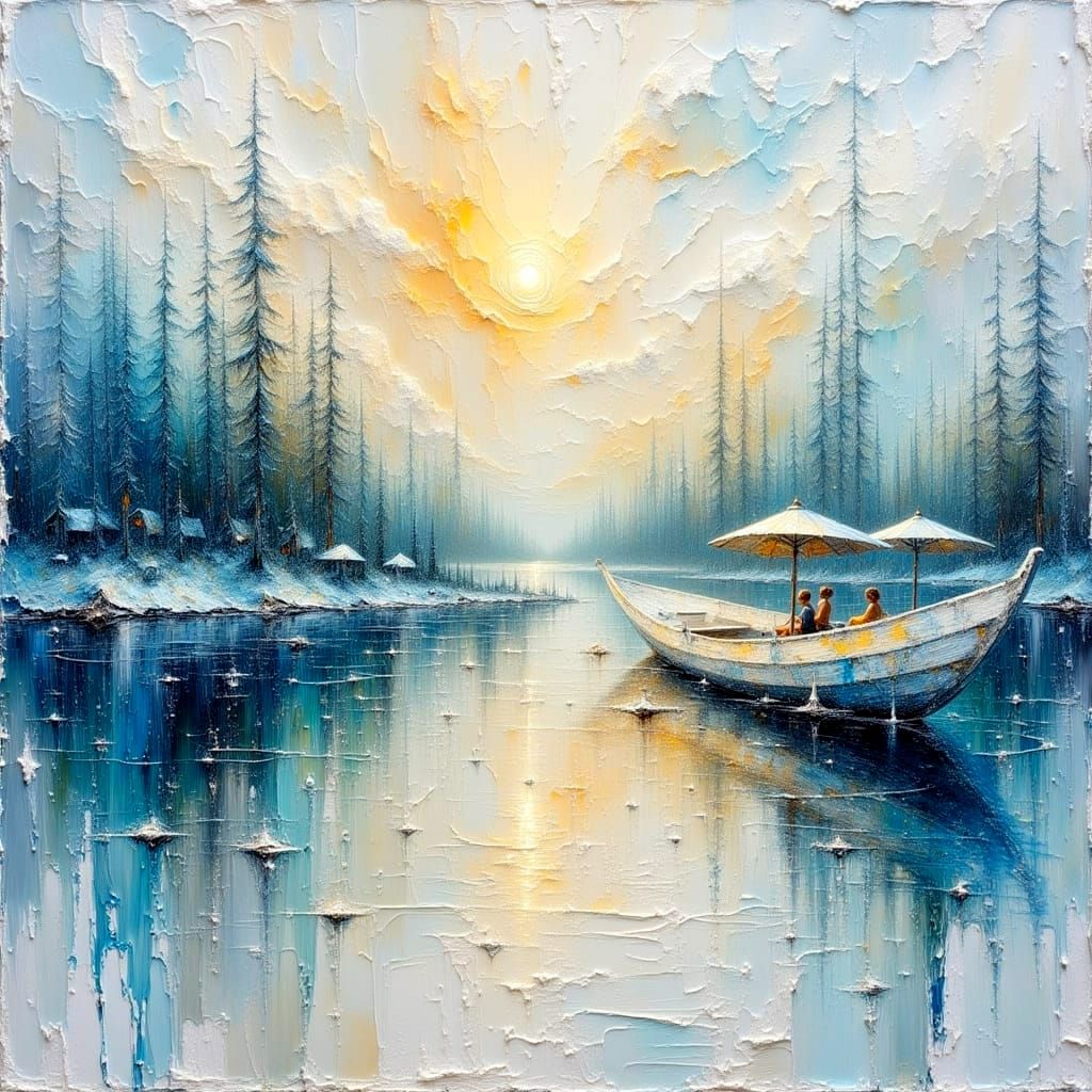 Ethereal Fluid Waterscape in Alcohol Ink Style