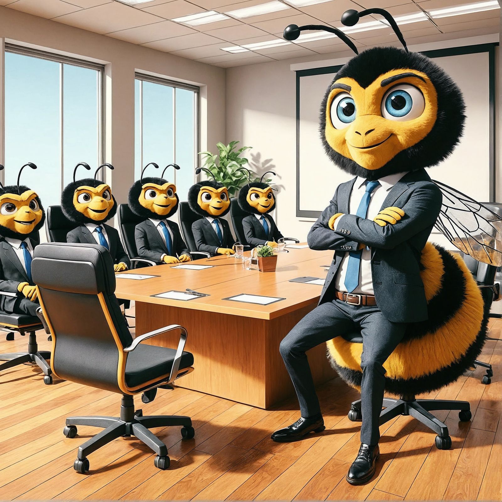 Bumblebee CEO Cartoon in CGI Style