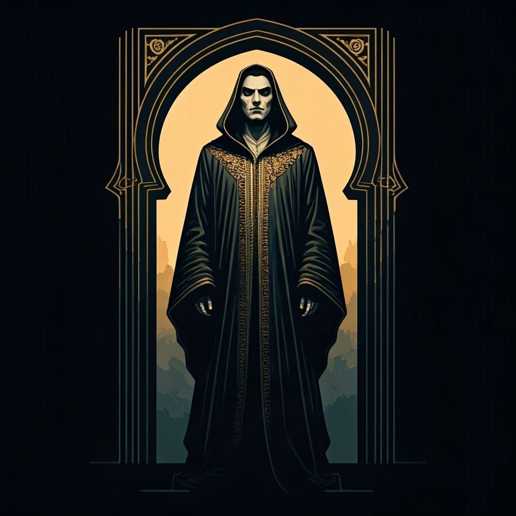 Heroic Islamist Vampire in Avant-Garde Islamic Archway